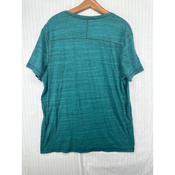 Rock & Republic Mens T-Shirt XL Green Marled V-Neck Short-Slv Jersey Knit Modern - Picture 4 of 9